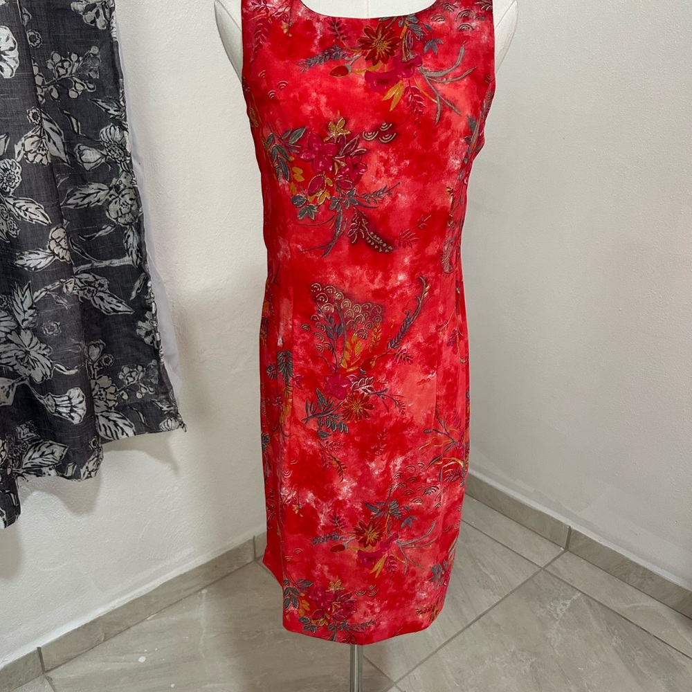 Danny & Nicole Pink Midi Sheath Dress Scoop Neck Sleeveless